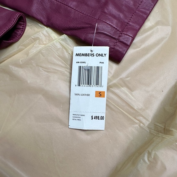 NWT Leather Members Only Pink Jacket Size Small - Picture 6 of 6